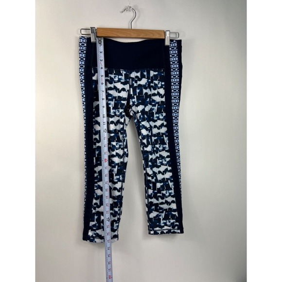 Gap Fit Sculpt Yoga Pants Navy with Abstract Geometric Print Womens Sz Small - Picture 2 of 16